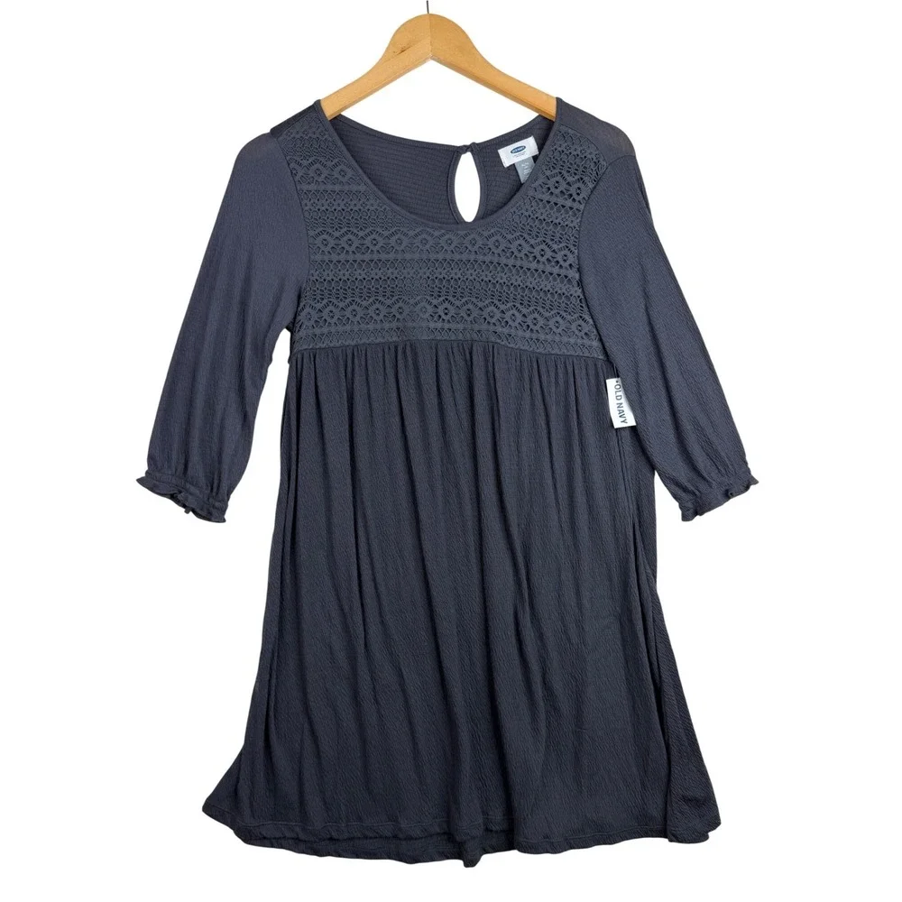 New Old Navy Girls Fit & Flare Long Sleeve Dress size‎ XL Black